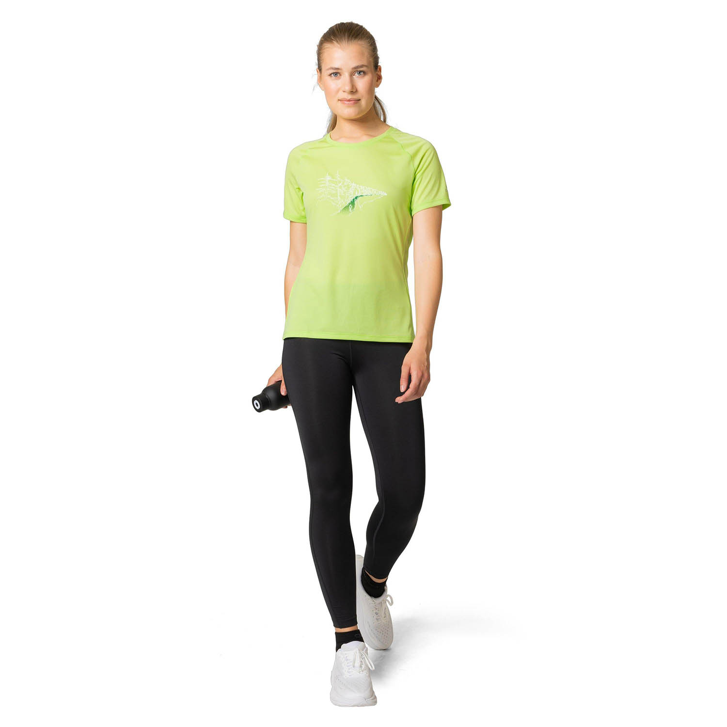 Odlo Crew Essential Print Maglietta Sharp Green