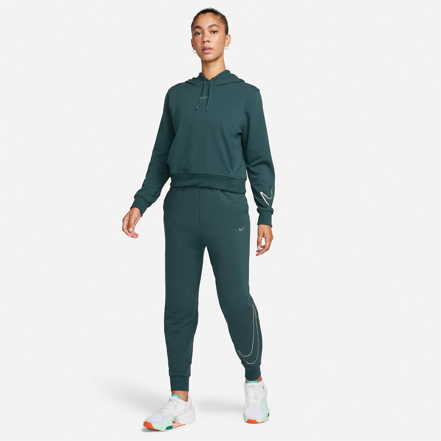 Nike Pro Dri-FIT One Felpa Deep Jungle/Metallic Silver