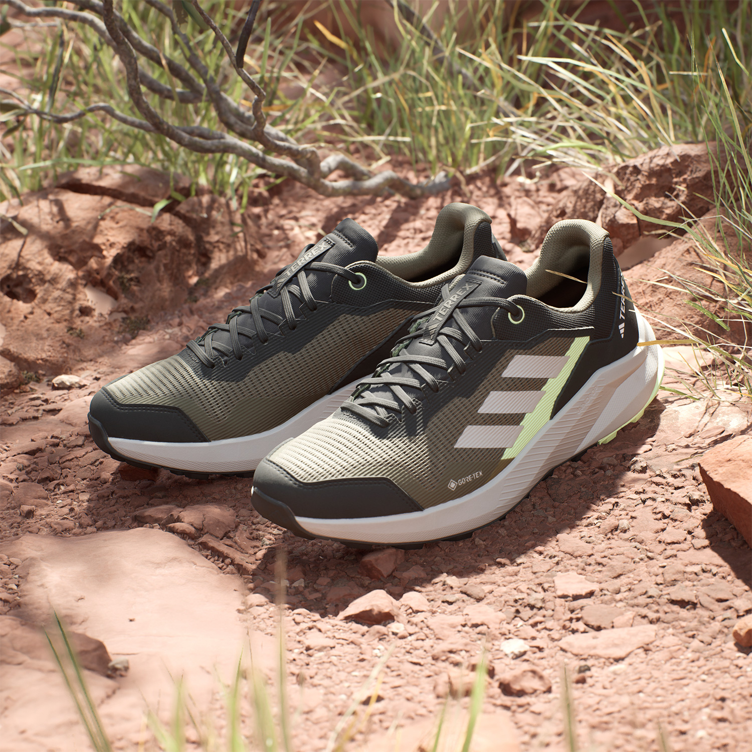 adidas Terrex Trailrider GTX Olive Strata/Wonder Silver/Green Spark