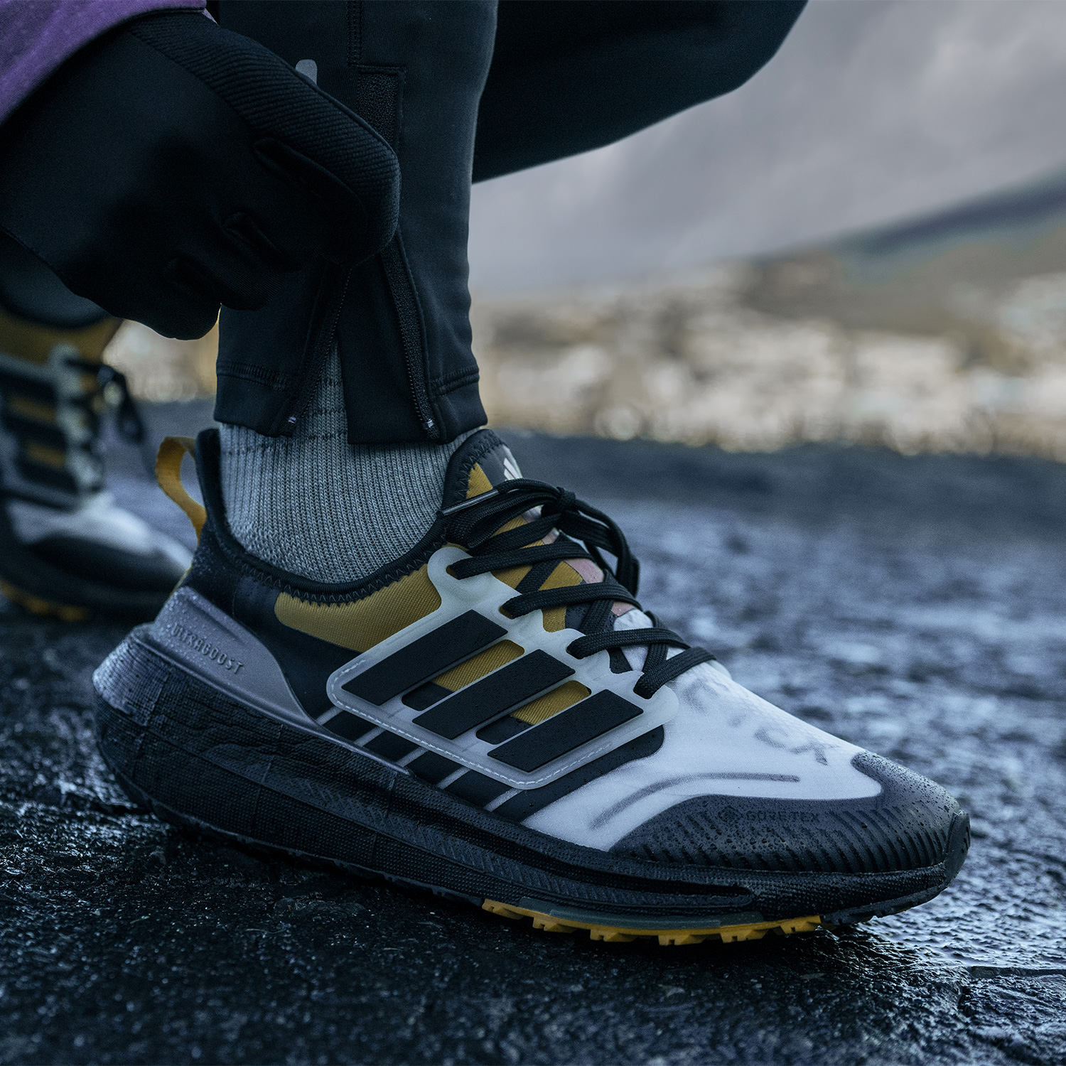 adidas Ultraboost Light GTX Black Ink/Chalk White/Preloved Yellow