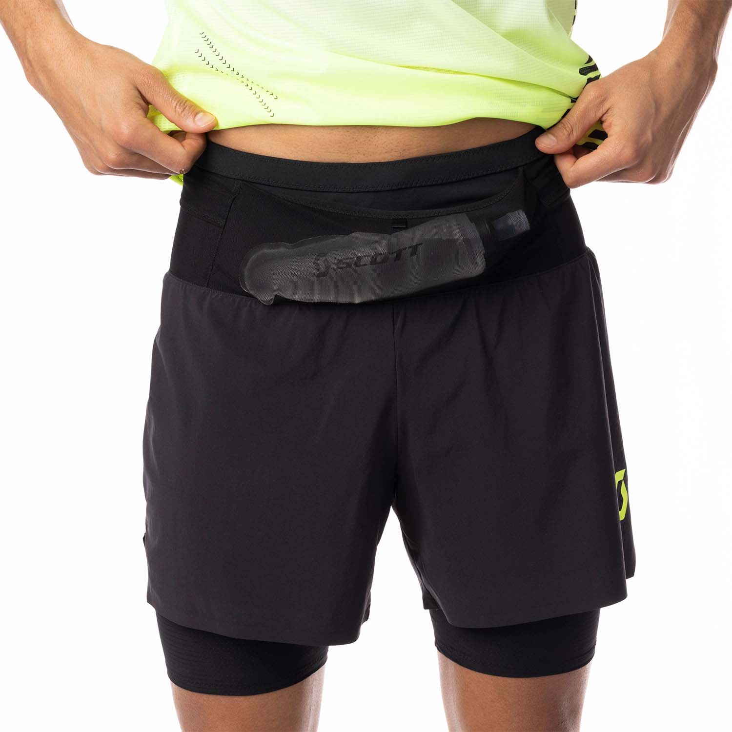 Scott Hybrid RC Run 4in Pantaloncini Black/Yellow