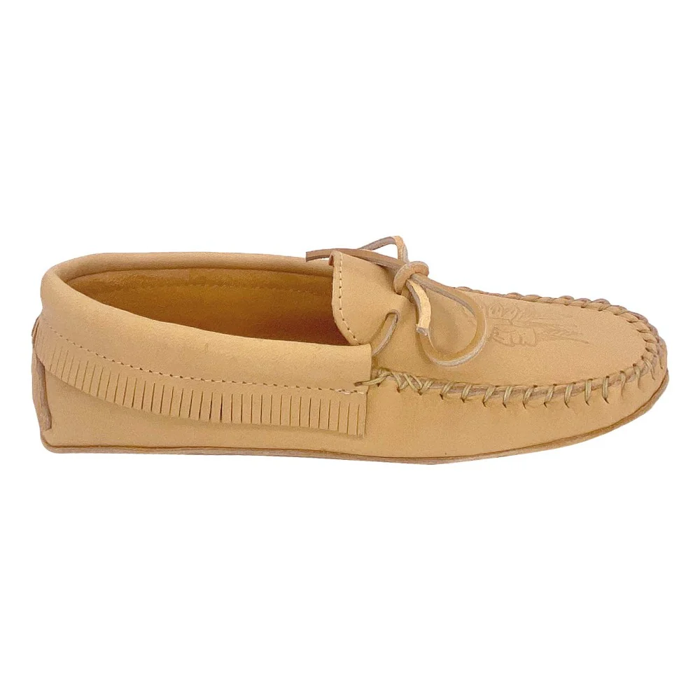 Men's Earthing Moose Hide Leather Fringed Moccasins