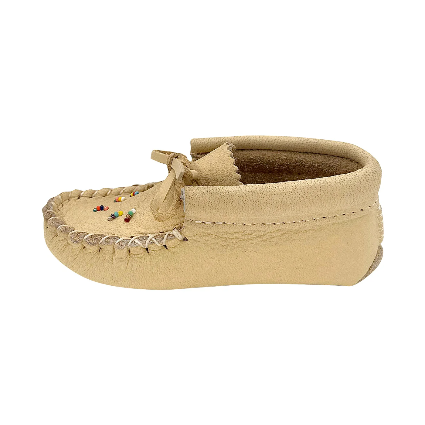 Children's Beaded Soft Soled Leather Moccasins