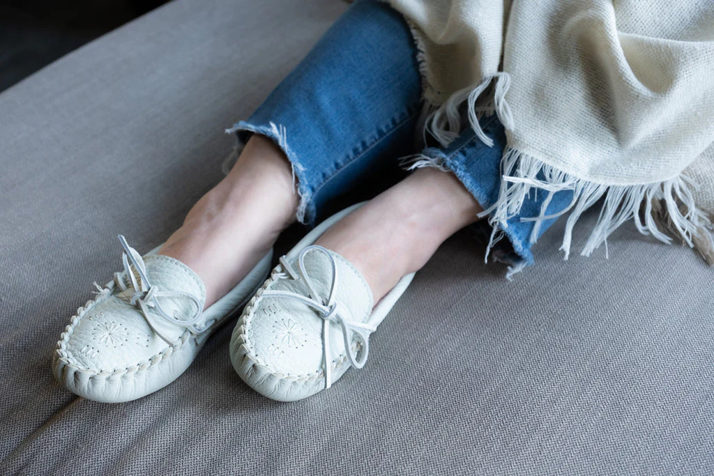 Women's Berber Lined Leather Moccasins (Final Clearance - Size 9 & 10 ONLY)