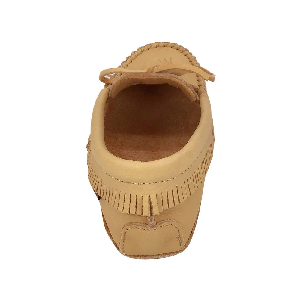 Men's Earthing Moose Hide Leather Fringed Moccasins