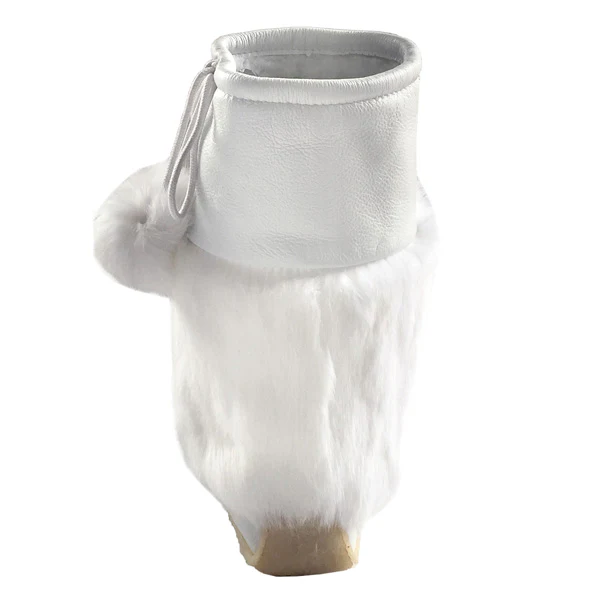 Women's 13 White Leather Mukluks