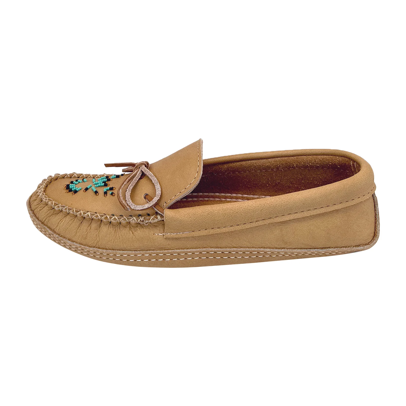Men's Moose Hide Leather Beaded Moccasins