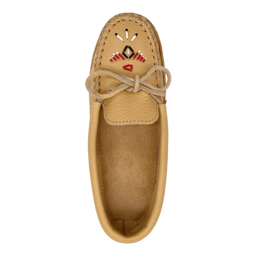 Women's Earthing Moose Hide Leather Fringed Moccasins