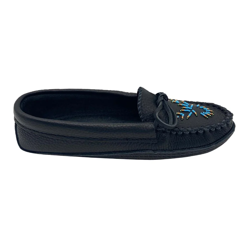 Women's Moose Hide Leather Beaded Moccasins