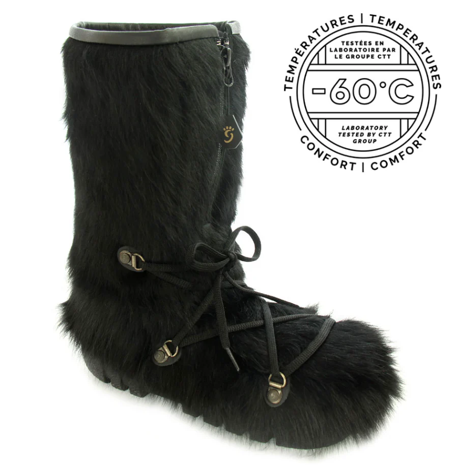 Black Cow Skin Winter Boots