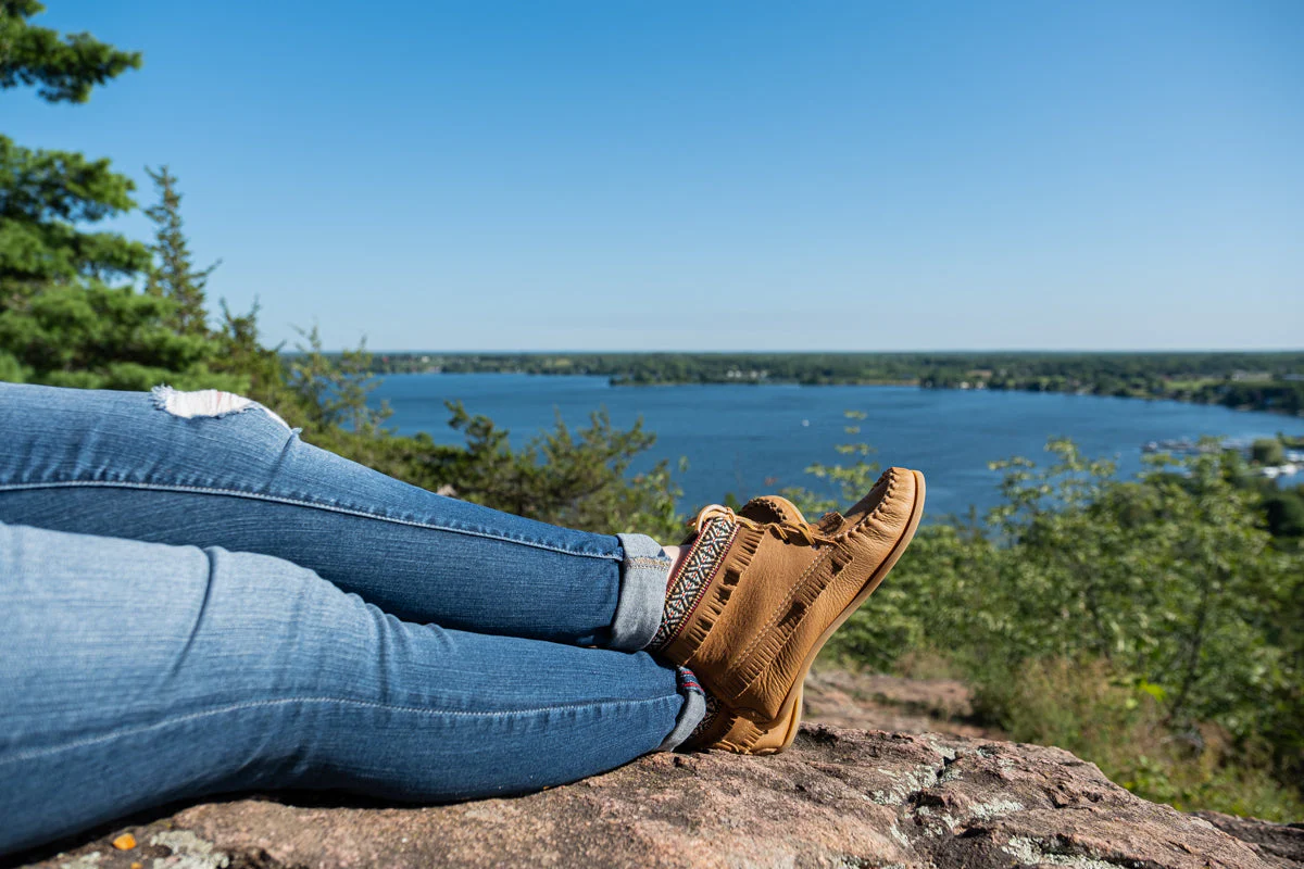 Women's Moose Hide Leather Moccasin Boots (Final Clearance - Size 4 & 5 ONLY)