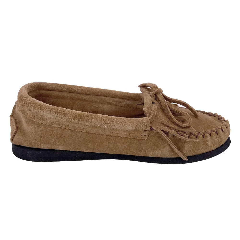Women's Fringed Suede Moccasin Shoes for Earthing