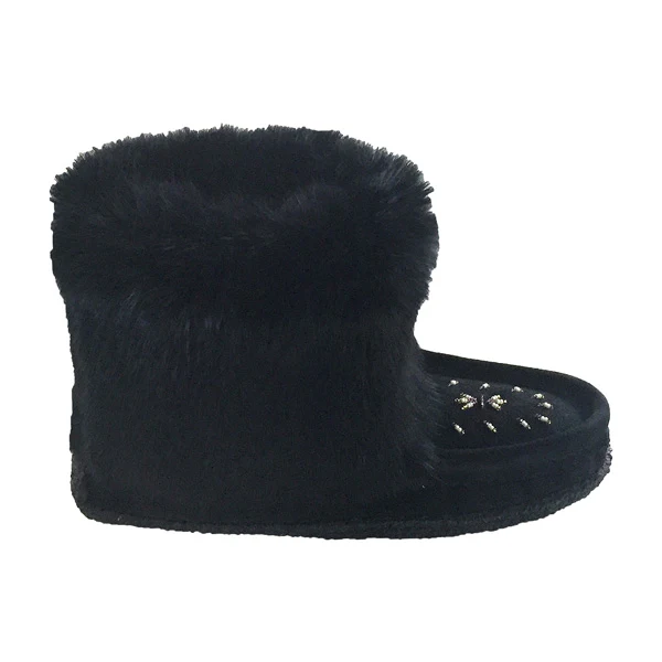 Women's Black 8 Tsar Rabbit Fur Mukluks