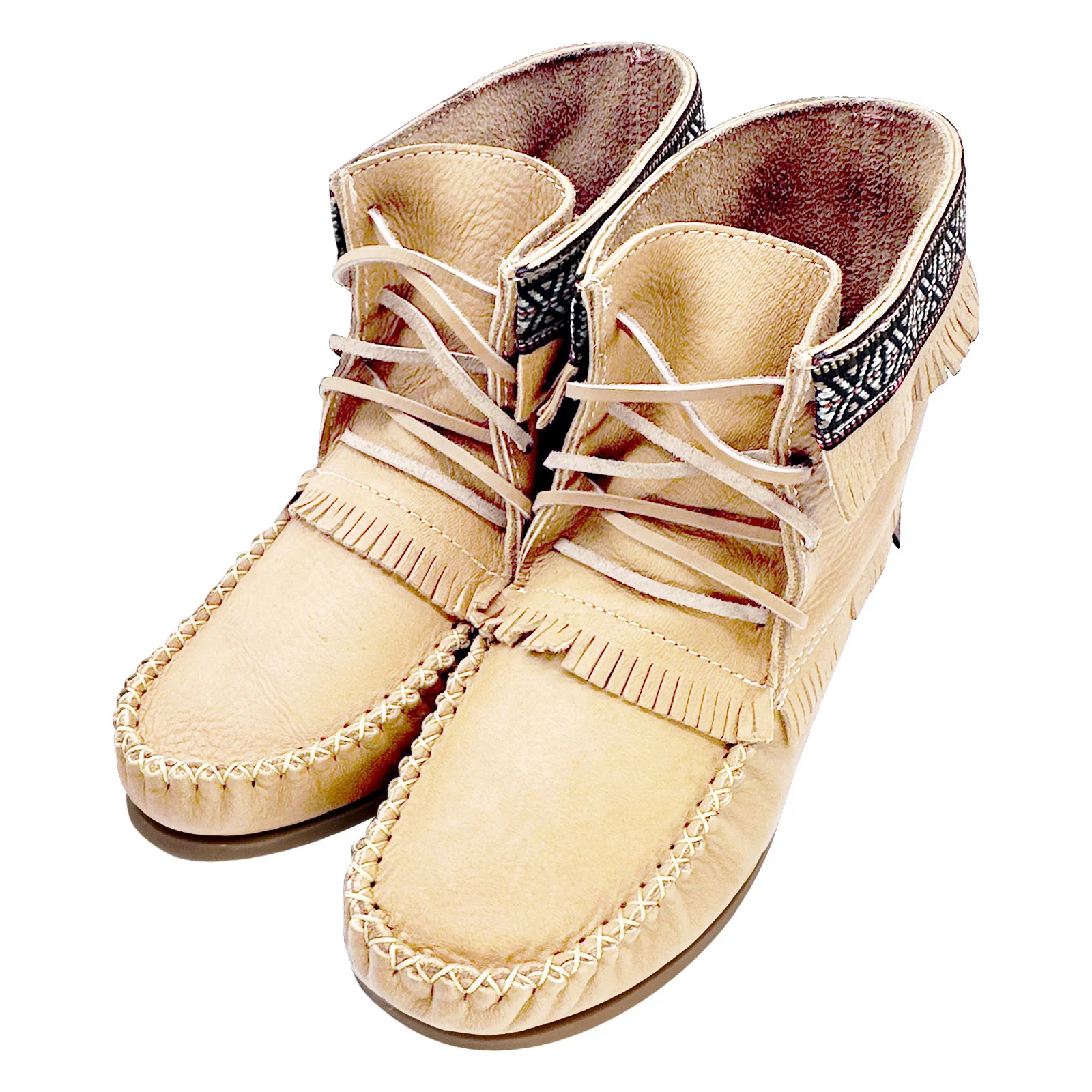 Men's Ivory Leather Moccasin Boots (Limited Edition)