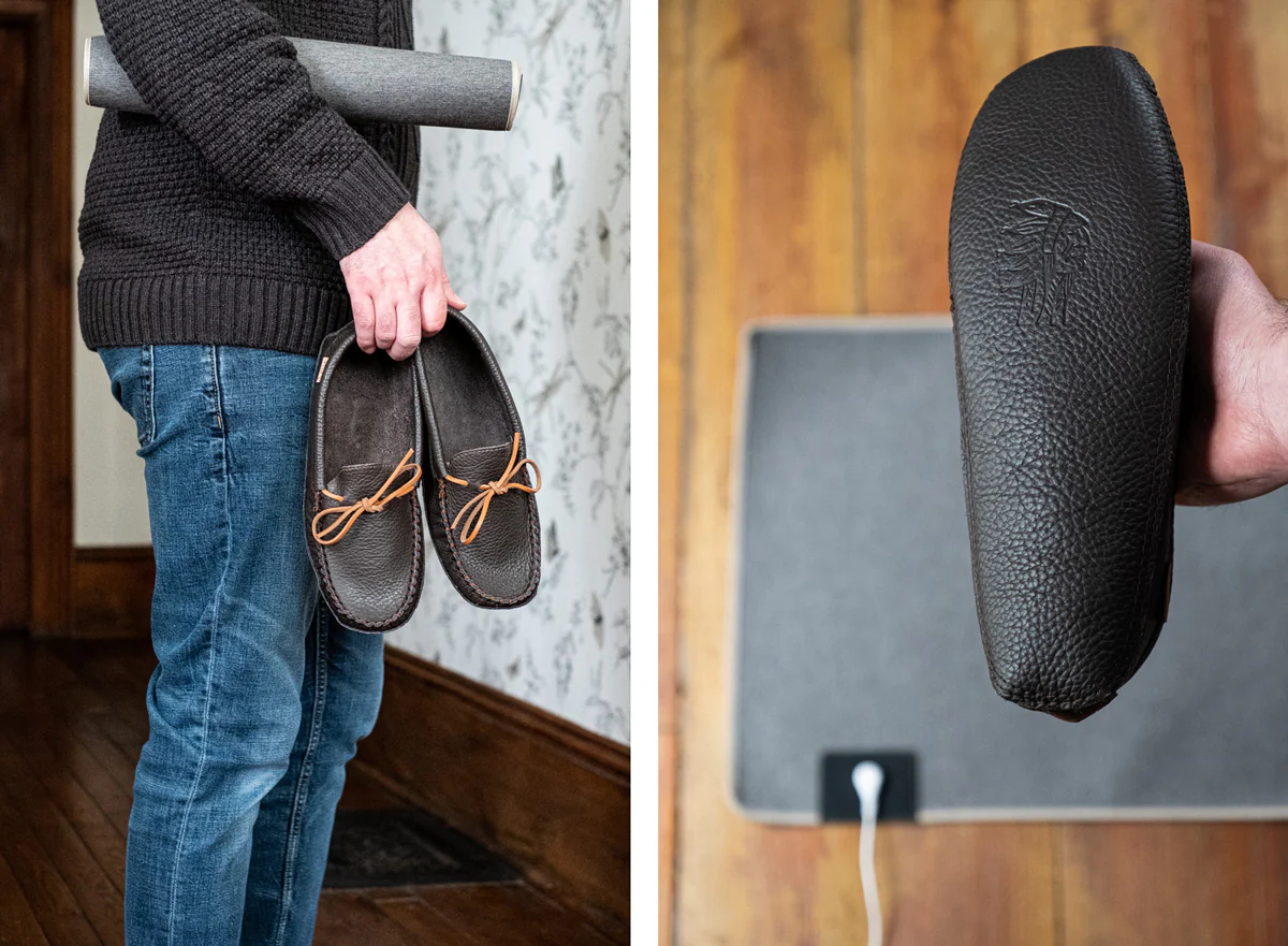 Men's Earthing Moccasins Buffalo Hide