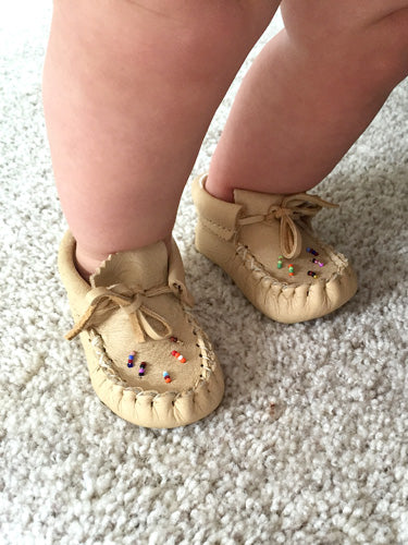 Baby Beaded Leather Moccasins