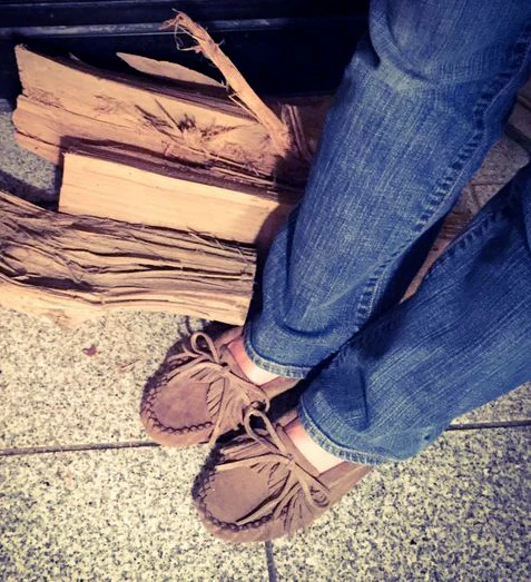 Women's Fringed Suede Moccasin Shoes for Earthing