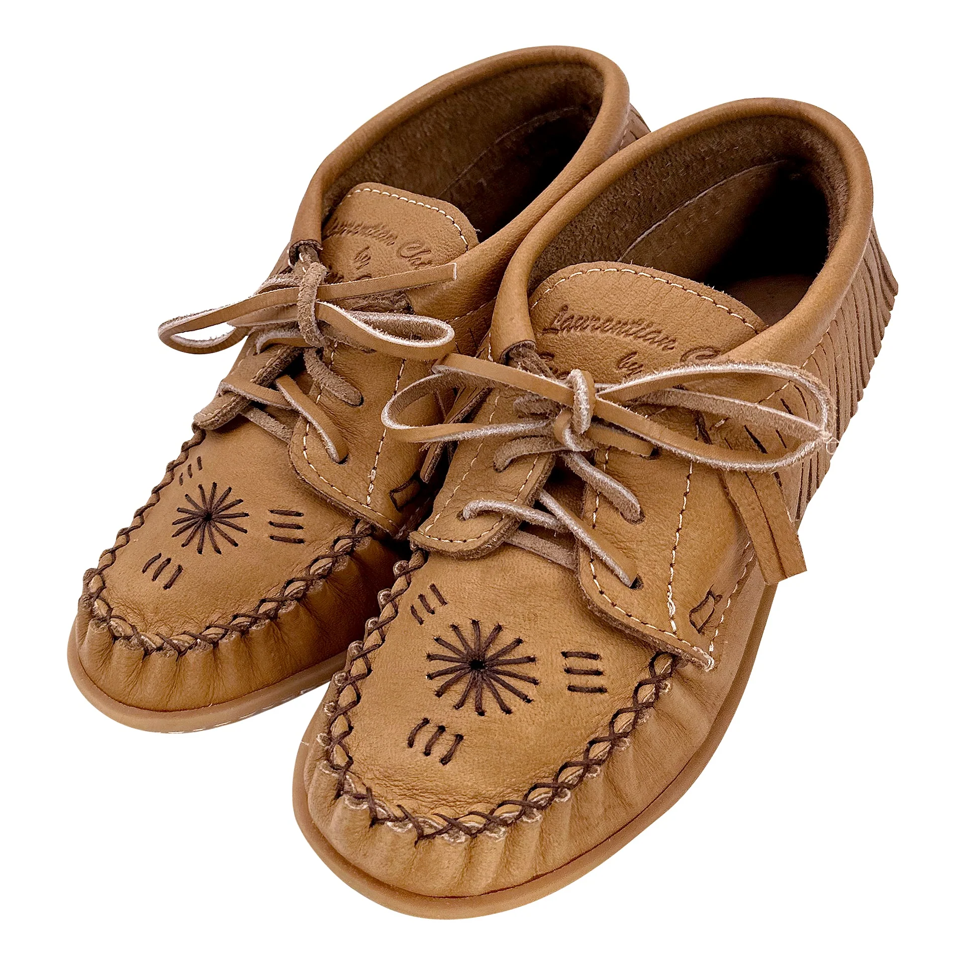 Women's Leather Embroidered & Fringed Moccasin Shoes