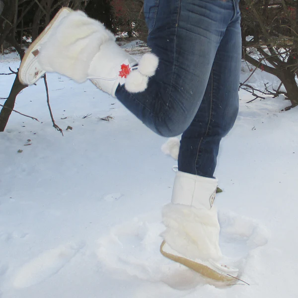 Women's 13 White Leather Mukluks