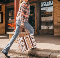 Southwestern Print Canvas Wide Tote