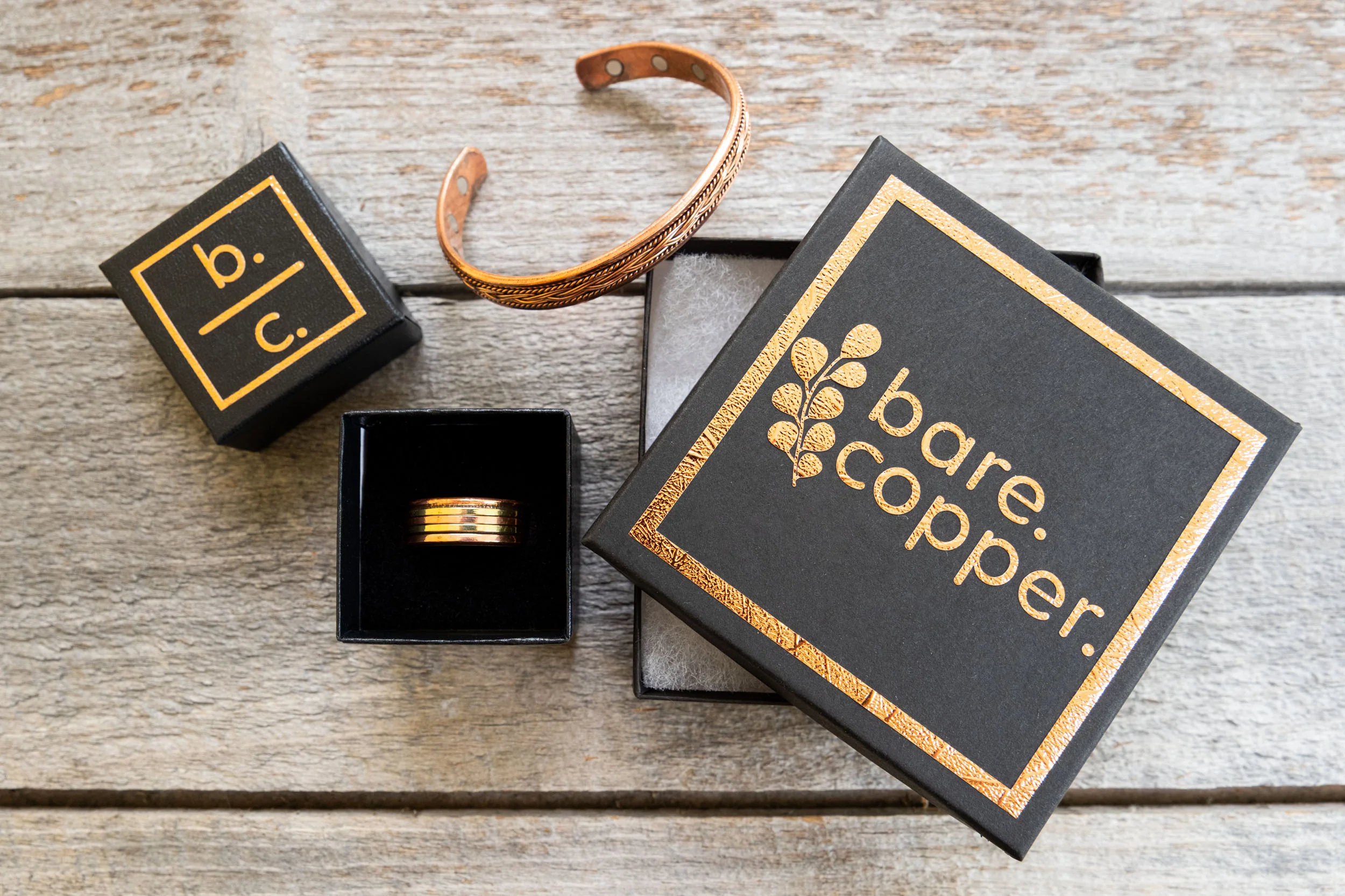 bare. copper. Magnetic Rings