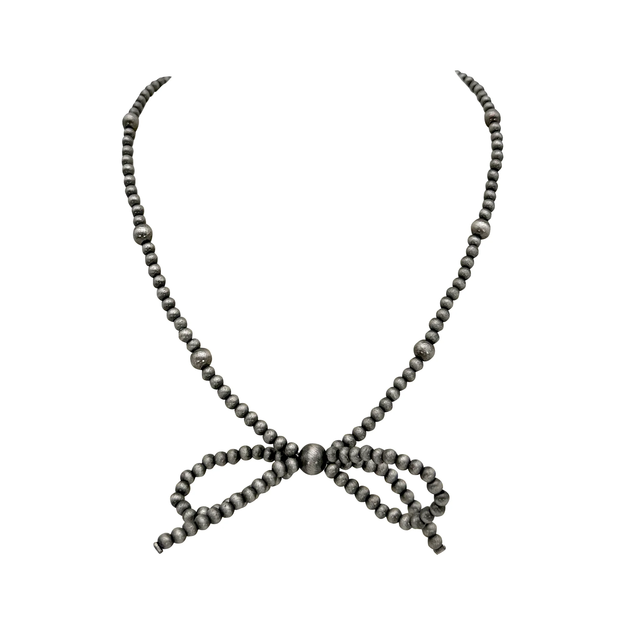 Navajo Pearl Bead Bow Tie Necklace