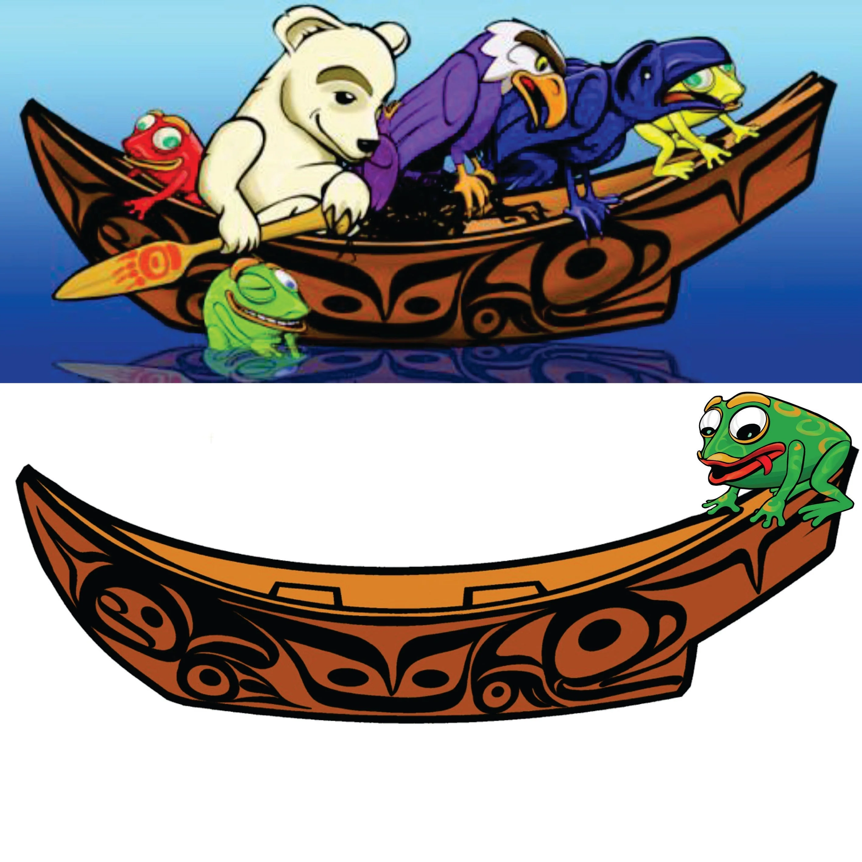 Bill Helin Collection 12 Canoe Play Set with Finger Puppets
