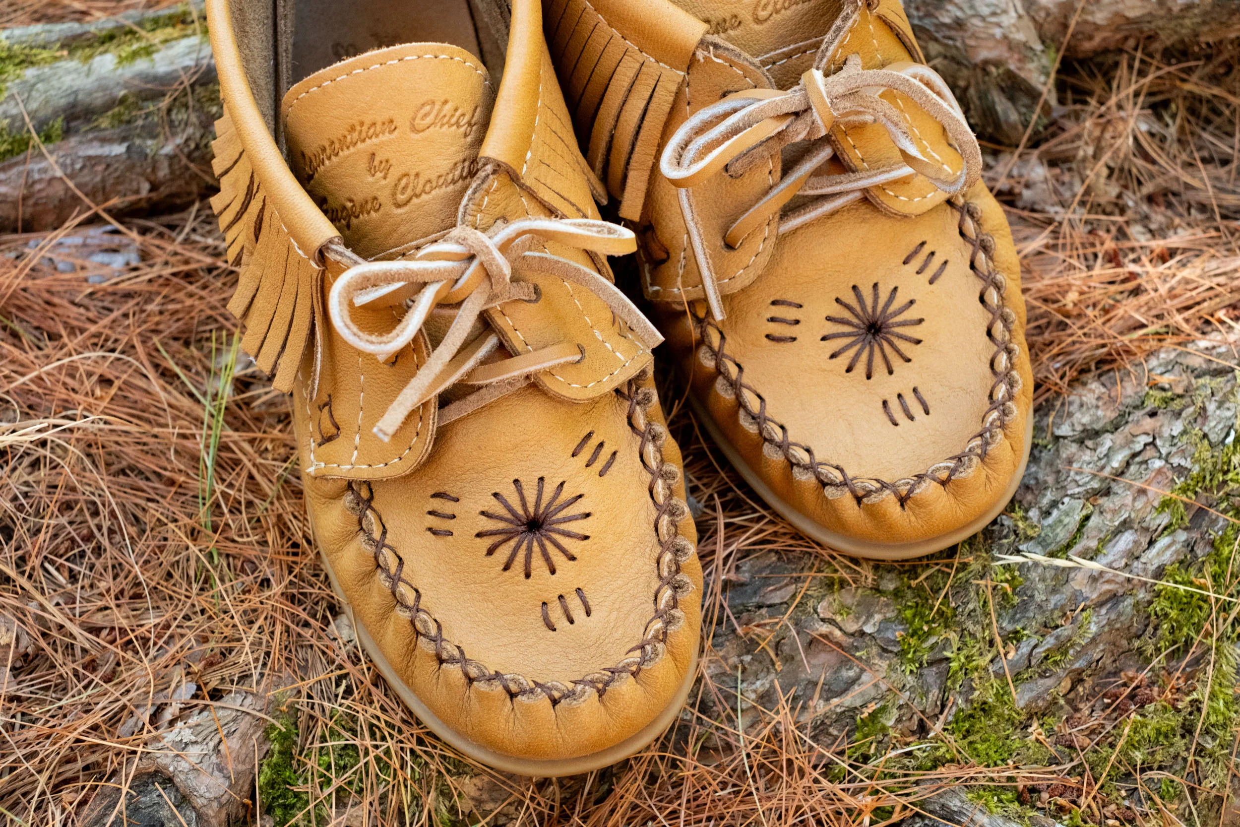 Women's Leather Embroidered & Fringed Moccasin Shoes