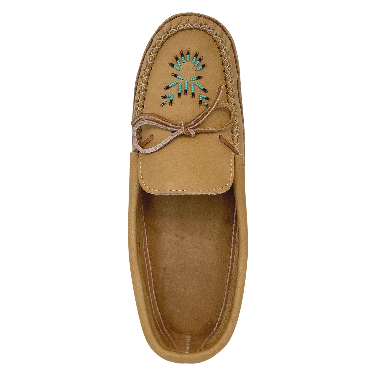 Men's Moose Hide Leather Beaded Moccasins