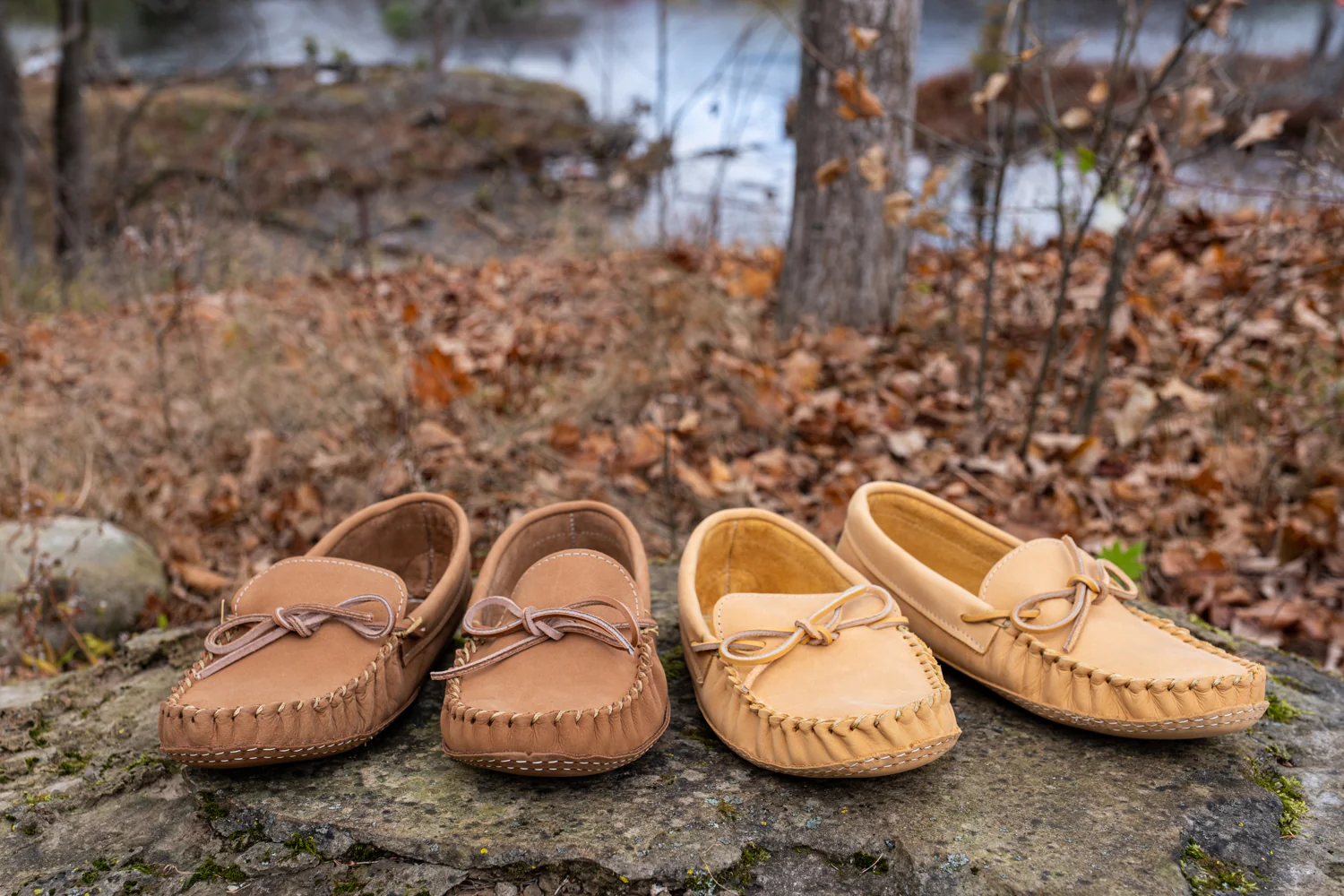 Men's Wide Earthing Leather Moccasins (Clearance - Sizes 11 & 15 ONLY)