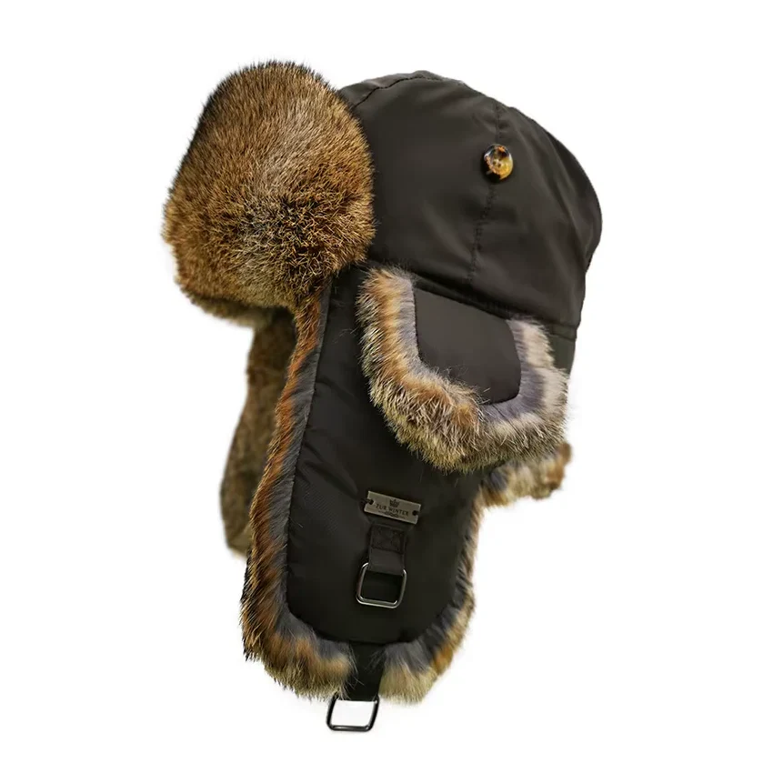 Aviator Style Rabbit Fur Hat