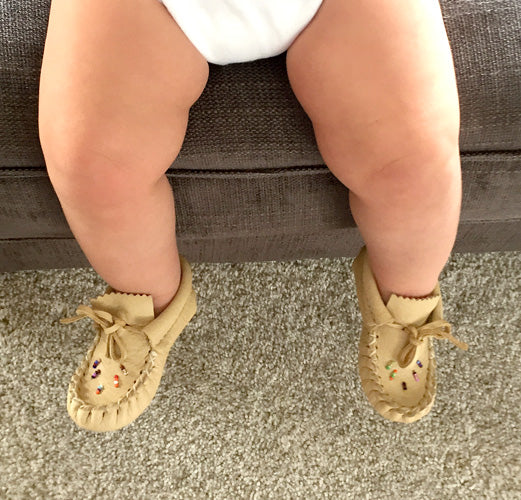 Baby Beaded Leather Moccasins