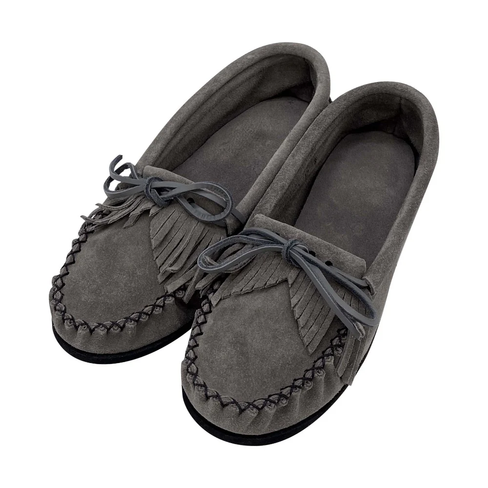 Women's Fringed Suede Moccasin Shoes for Earthing