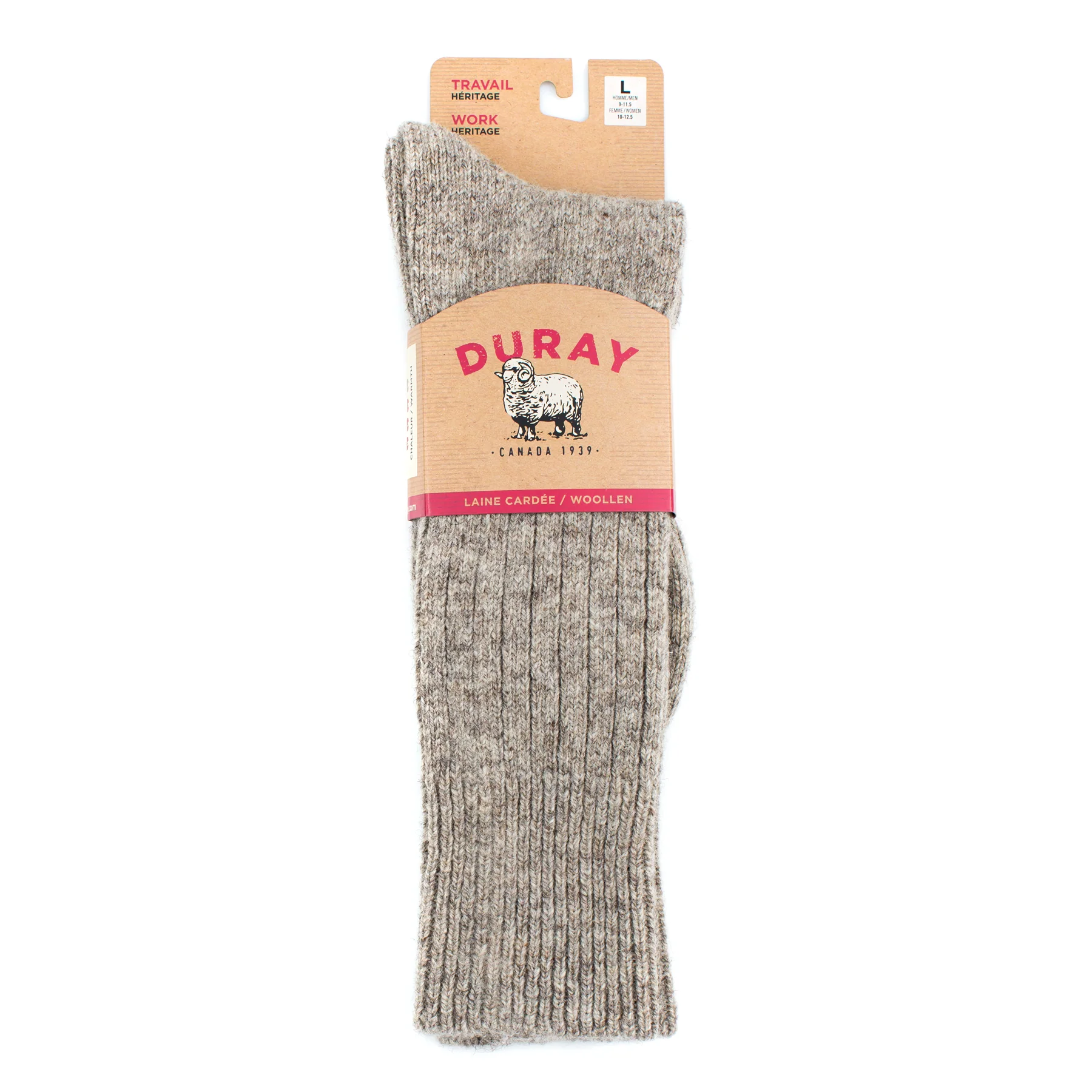 Men's & Women's Pure New Wool Heritage Work Boot Socks