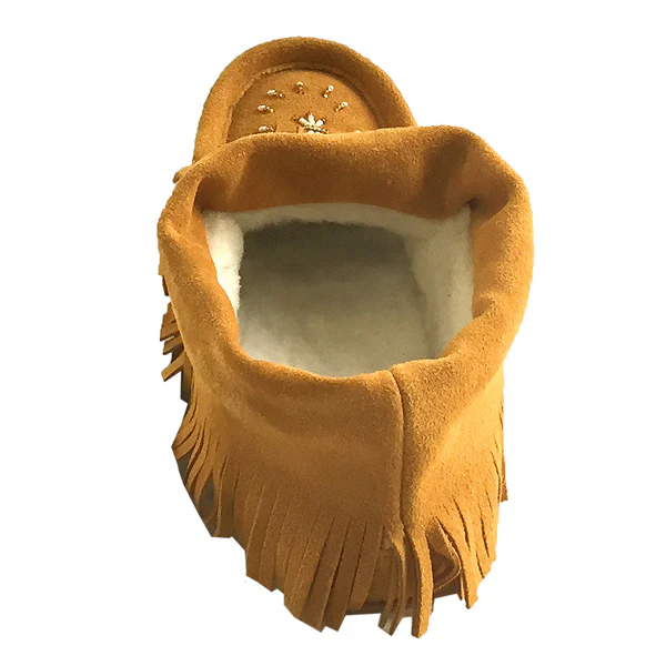 Women's Suede Fringed Beaded Moccasins