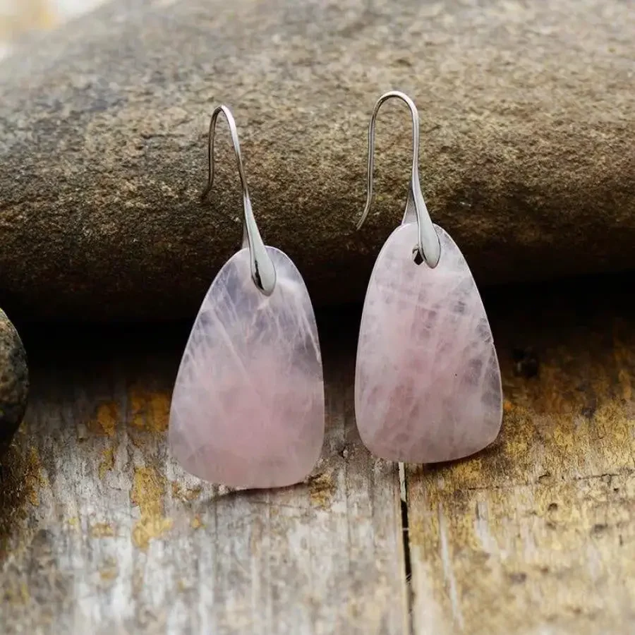 Rose Quartz Drop Earrings