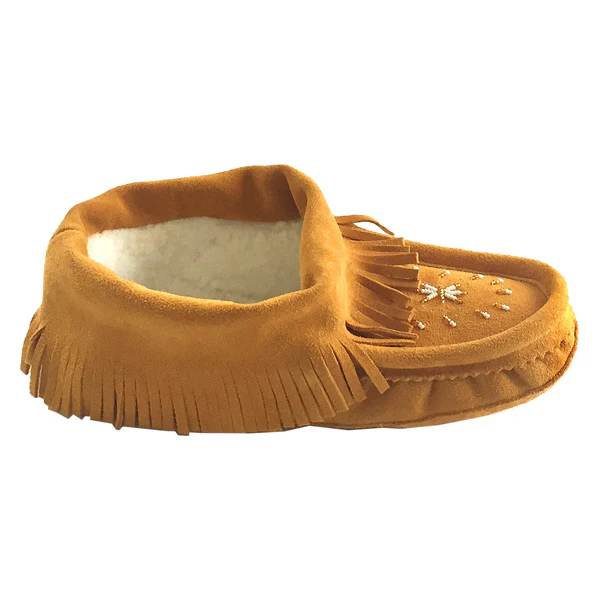 Women's Suede Fringed Beaded Moccasins