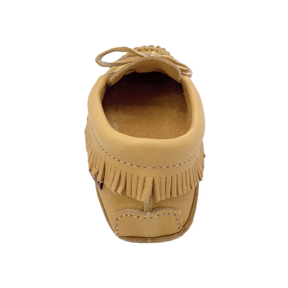 Women's Earthing Moose Hide Leather Fringed Moccasins