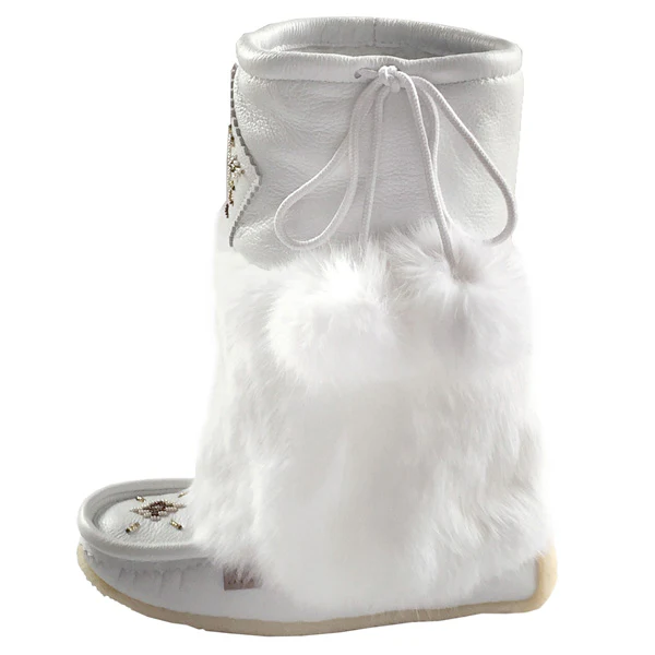 Women's 13 White Leather Mukluks