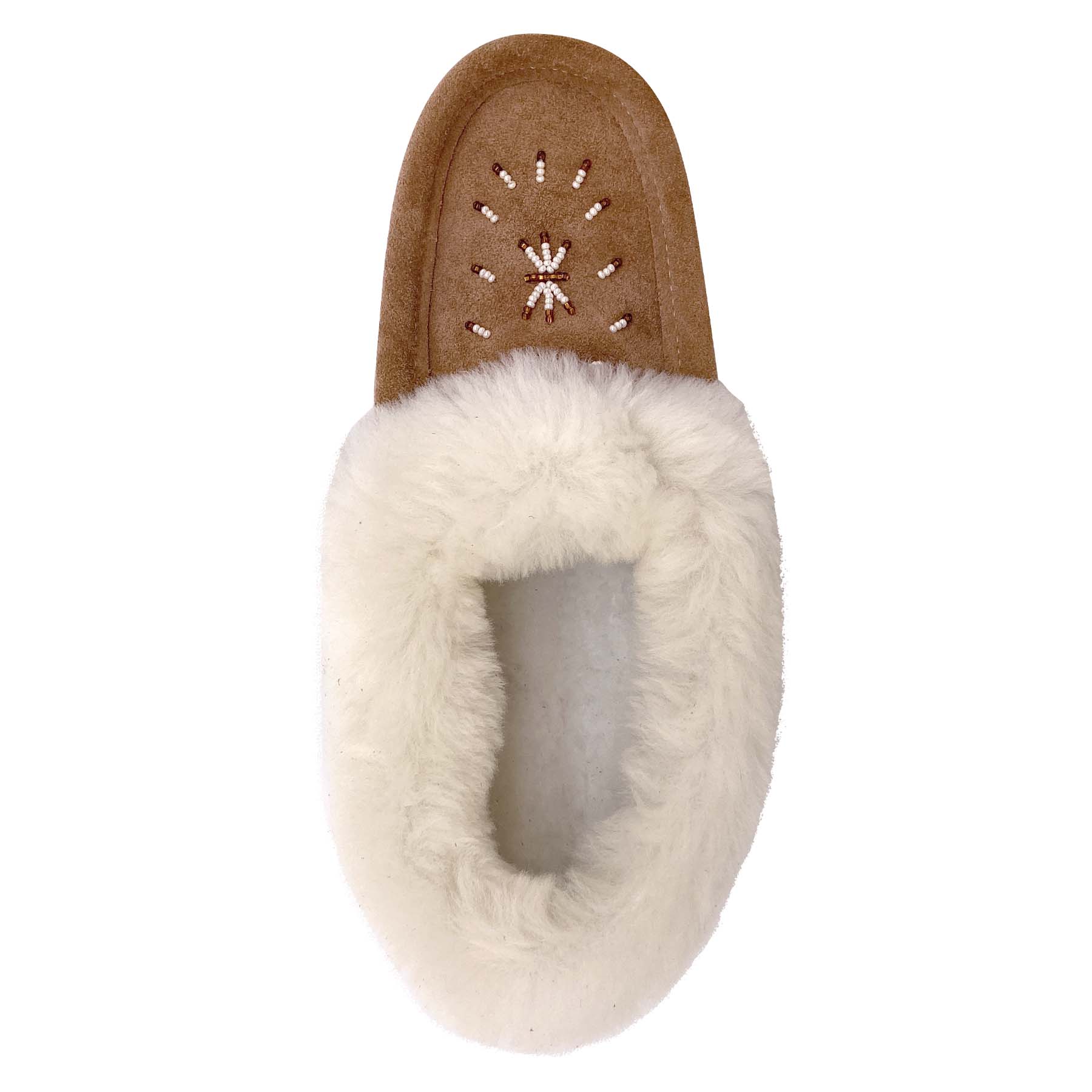 Women's Sheepskin Trim Beaded Moccasins