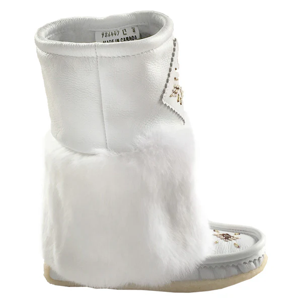 Women's 13 White Leather Mukluks
