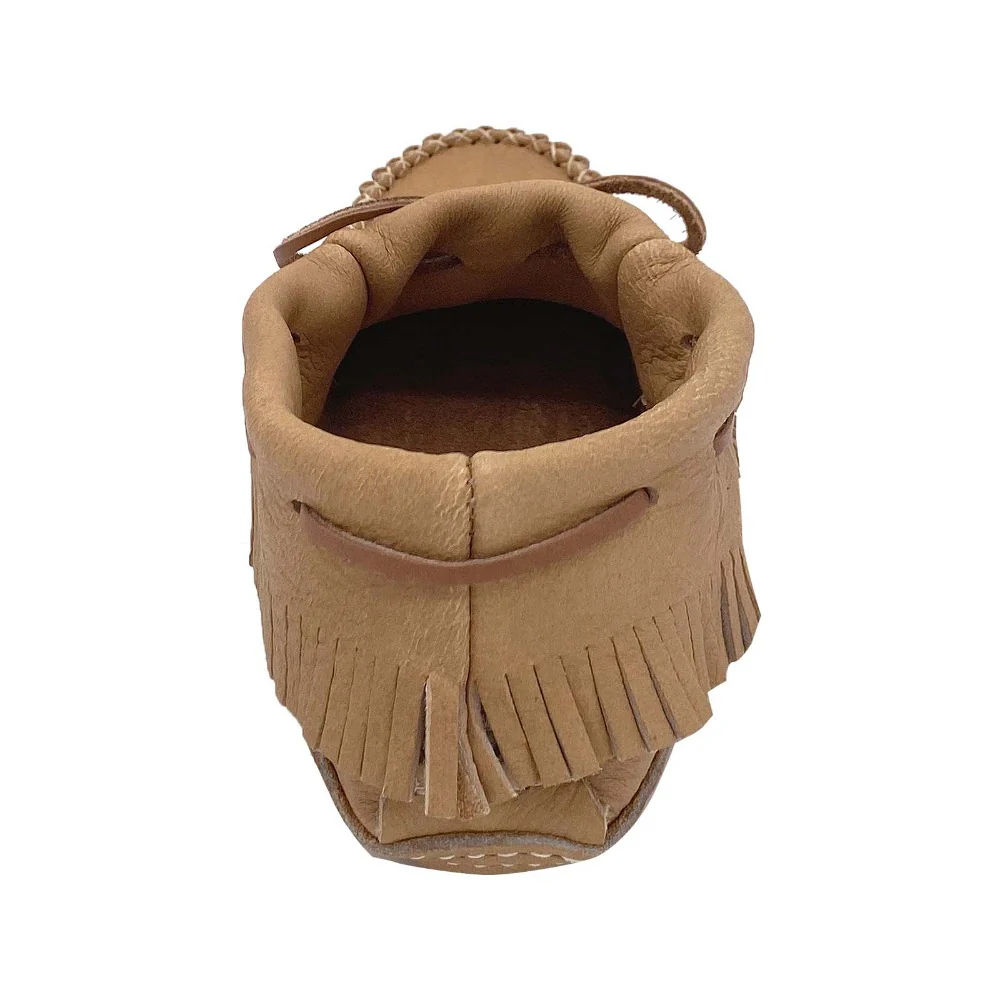 Women's Moccasins Moose Hide Fringed Soft Sole