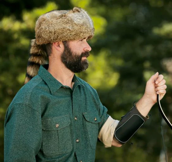 Rabbit Fur Hat with Raccoon Tail for Youth & Adults