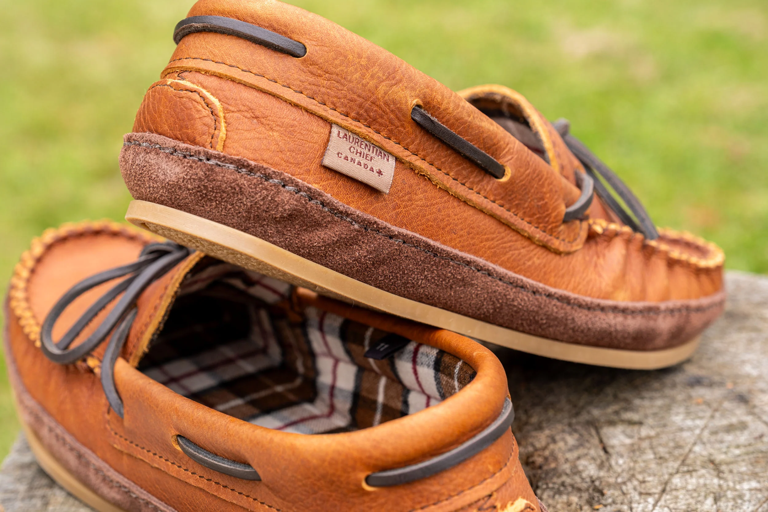 Men's Tartan Wool Lined Moccasin Shoes