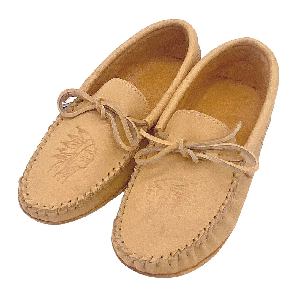 Men's Earthing Moose Hide Leather Fringed Moccasins