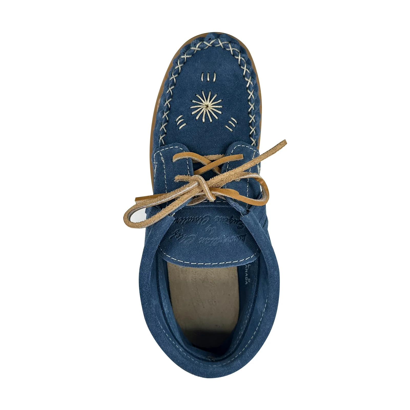 Women's Blue Suede Moccasin Shoes
