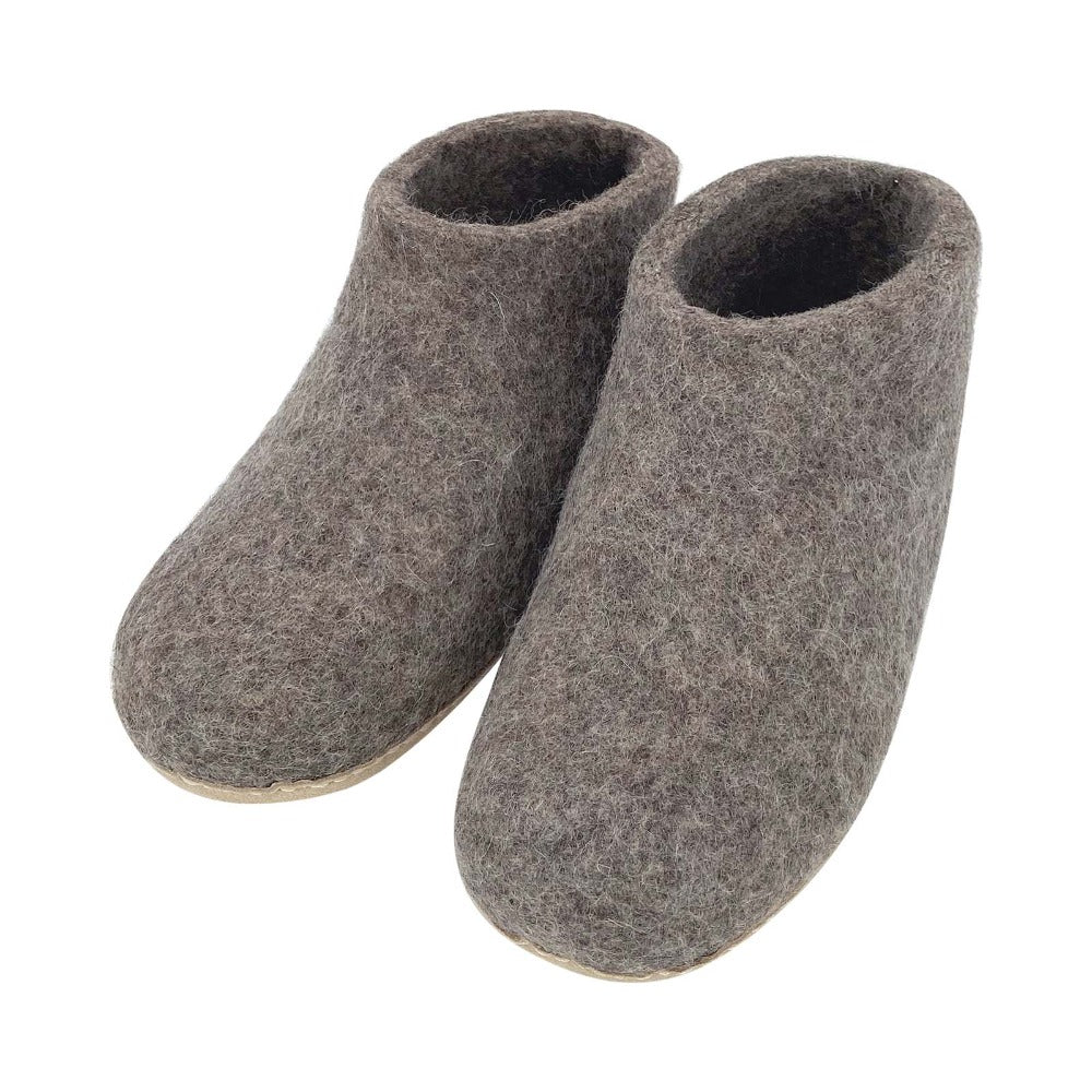 Unisex Natural Wool Felt Ankle or Regular Slippers
