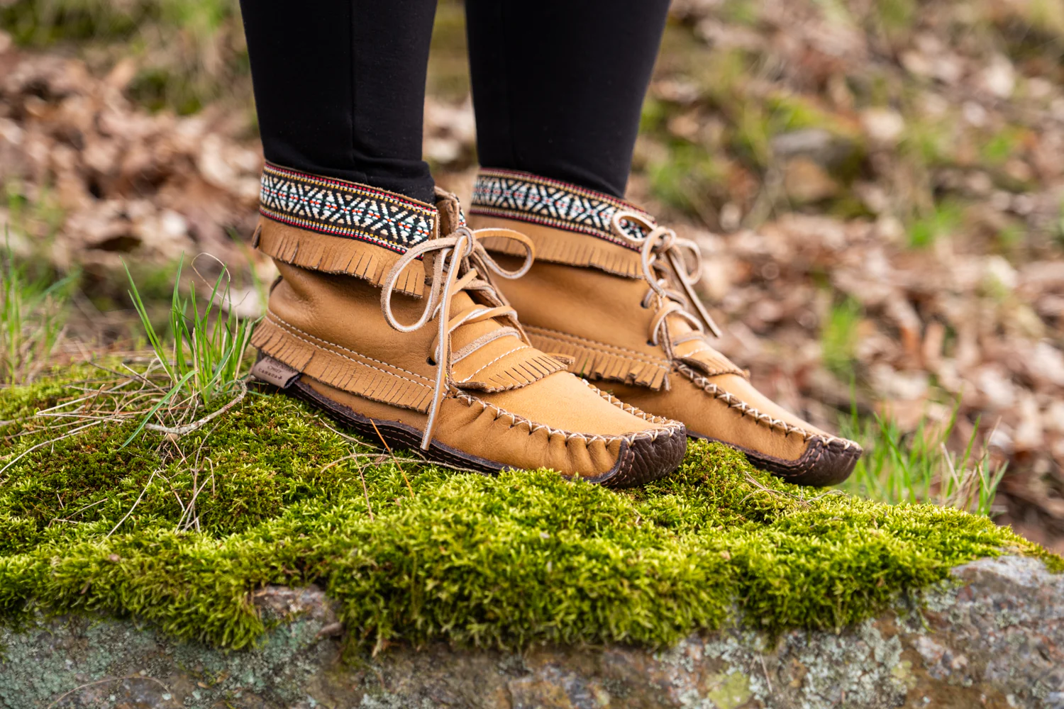 Women's Earthing Moccasin Boots Moose Hide Leather