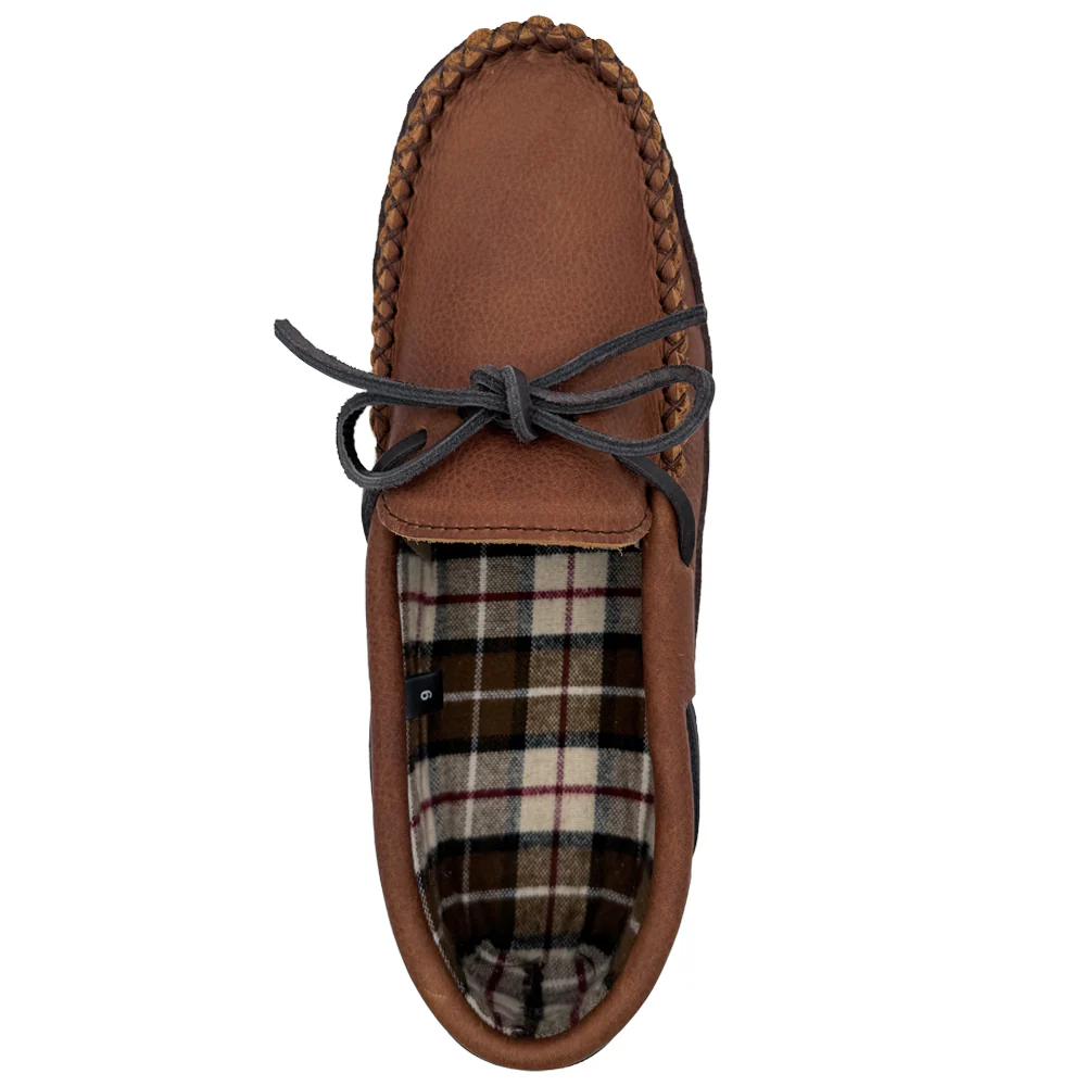Men's Tartan Wool Lined Moccasin Shoes