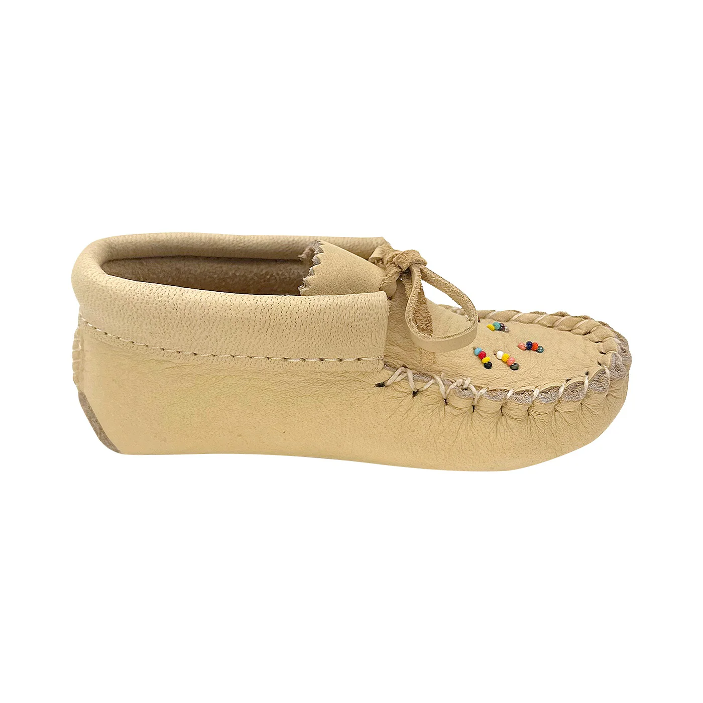 Children's Beaded Soft Soled Leather Moccasins
